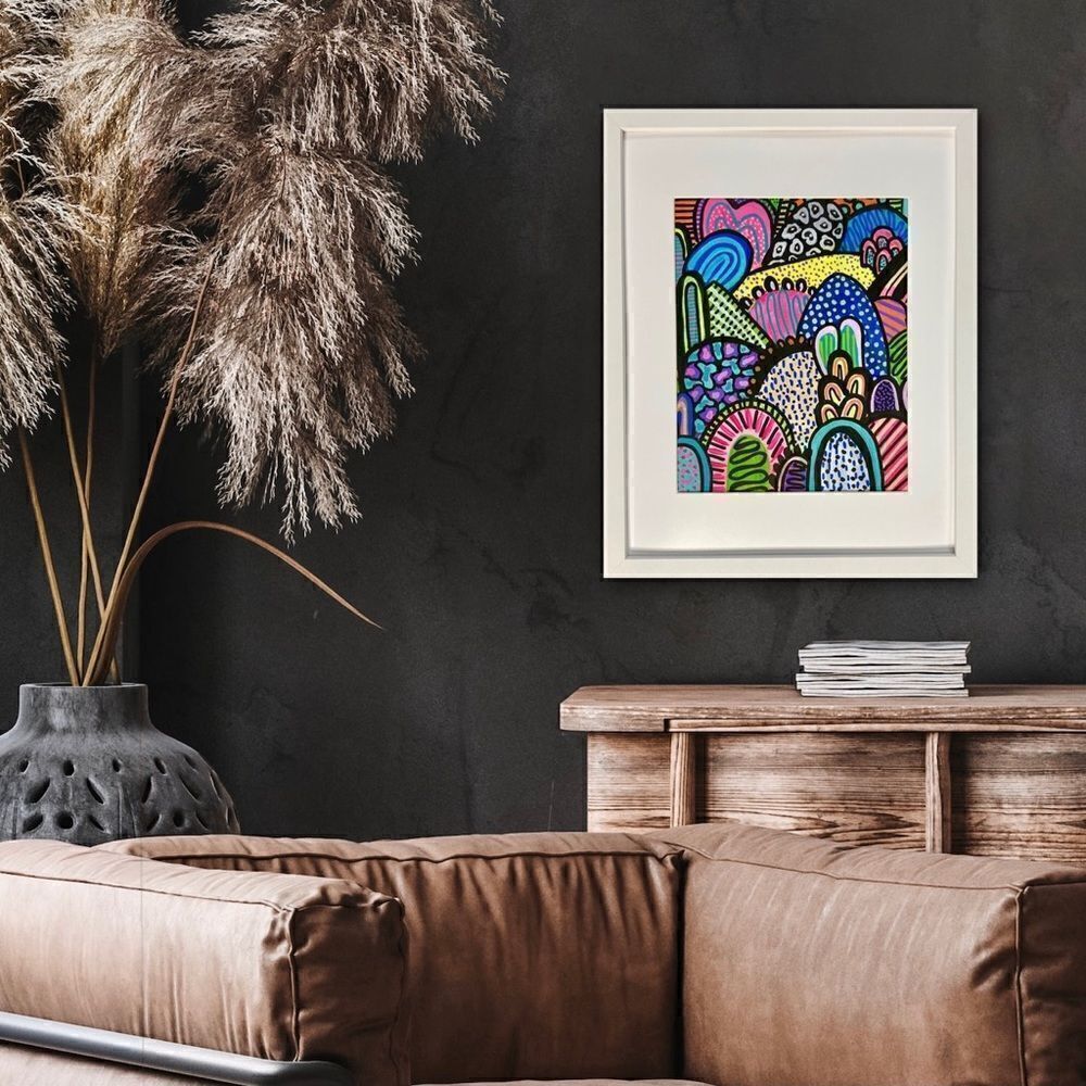 Custom One of a Kind Neon Rainbow Abstract Painting Original Artwork
